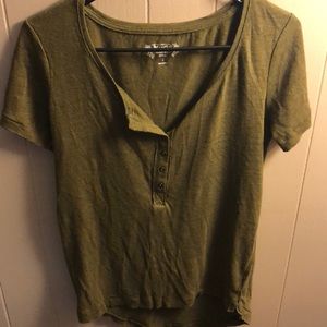Olive green Henley tee